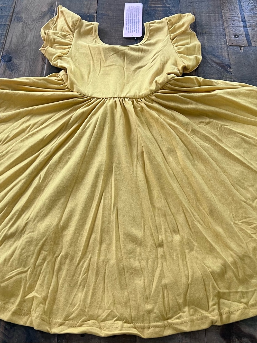 Dot Dot Smile size 3/4 girls solid mustard Empire twirl dress new